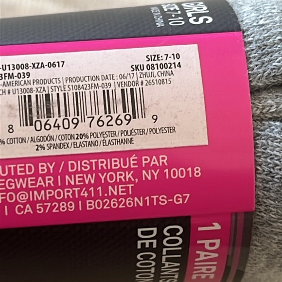 Skechers Gray Cotton Footed Tights - Picture 4 of 4